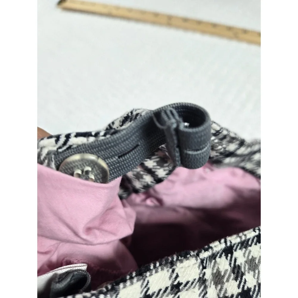 Y2K Girls‎ Plaid Pleated Skort Size 6 Black White Pink Heart Button 2006